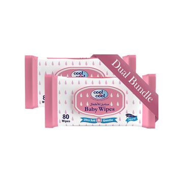 Baby Wipes Regular with Lid 80's Pack of 2