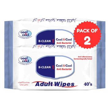 Adult Wipes with Lid 40 Sheets Pack of 2