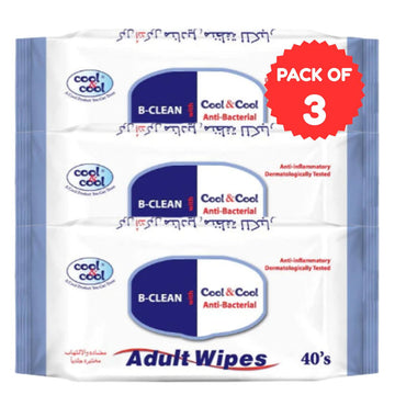 Adult Wipes with Lid 40 Sheets Pack of 3