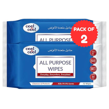 All Purpose House Hold Wipes 72 Sheets Pack of 2