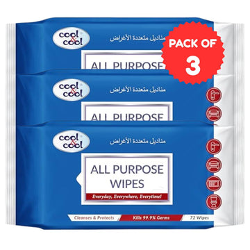 All Purpose House Hold Wipes 72 Sheets Pack of 3