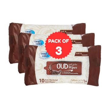 Anti Bacterial Oud Wipes 10 Sheets Pack of 3