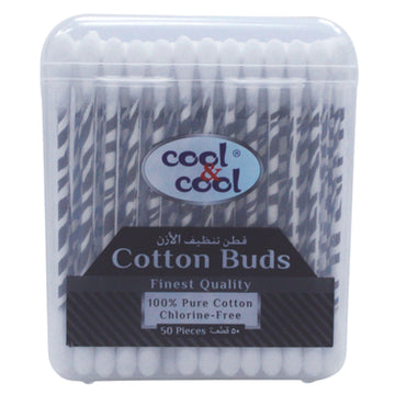 Cotton Buds Stripes Paper Stick  50 pcs