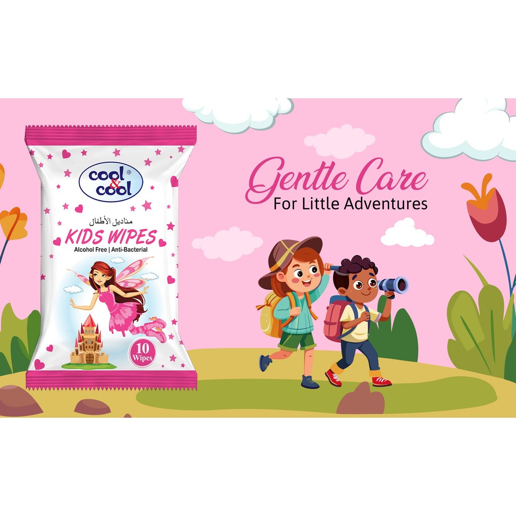 Anti Bacterial Kids Wipes 10 Sheets Single Pack