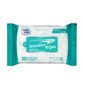 Travelling Wipes Sensitive 30 Sheets Single Pack