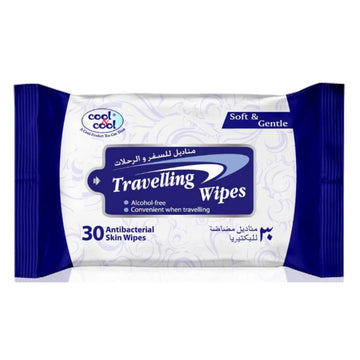 Travelling Wipes Blue 30 Sheets Single Pack