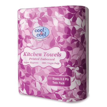 Kitchen Towel Printed 111's 2Ply (2pcs) White