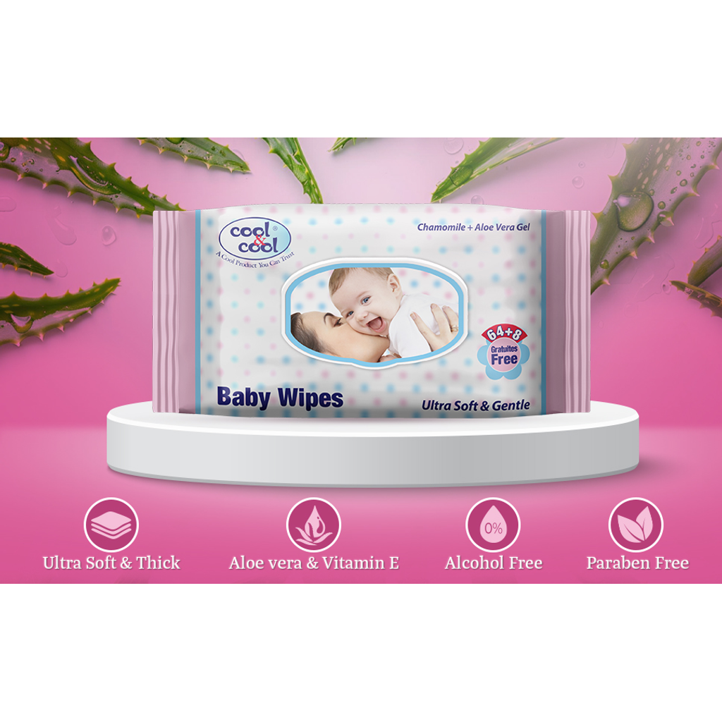 Baby Wipes 64+8 Sheets
